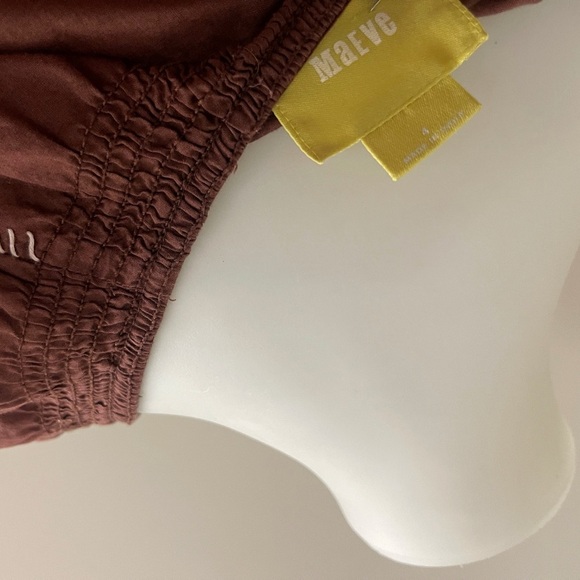 Maeve Anthropologie Brown and Pink Embellished Western Boho Style Dress Casual - Picture 5 of 9